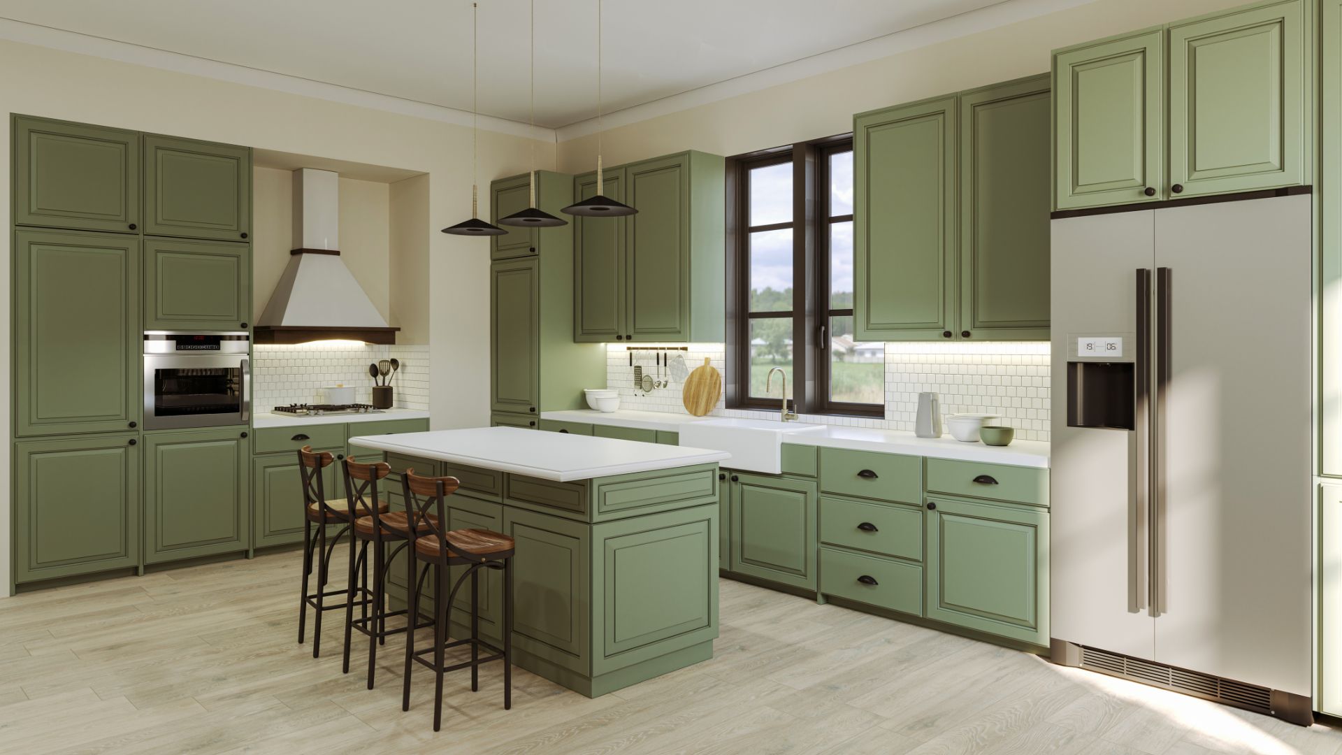 rich-soothing-forest-green-cabinets-for-your-kitchen